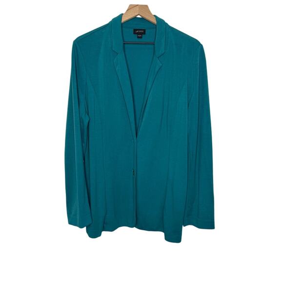 J. JILL WEAREVER COLLECTION Women's L Ponte Knit Button Blazer Career Beachy - Picture 1 of 15